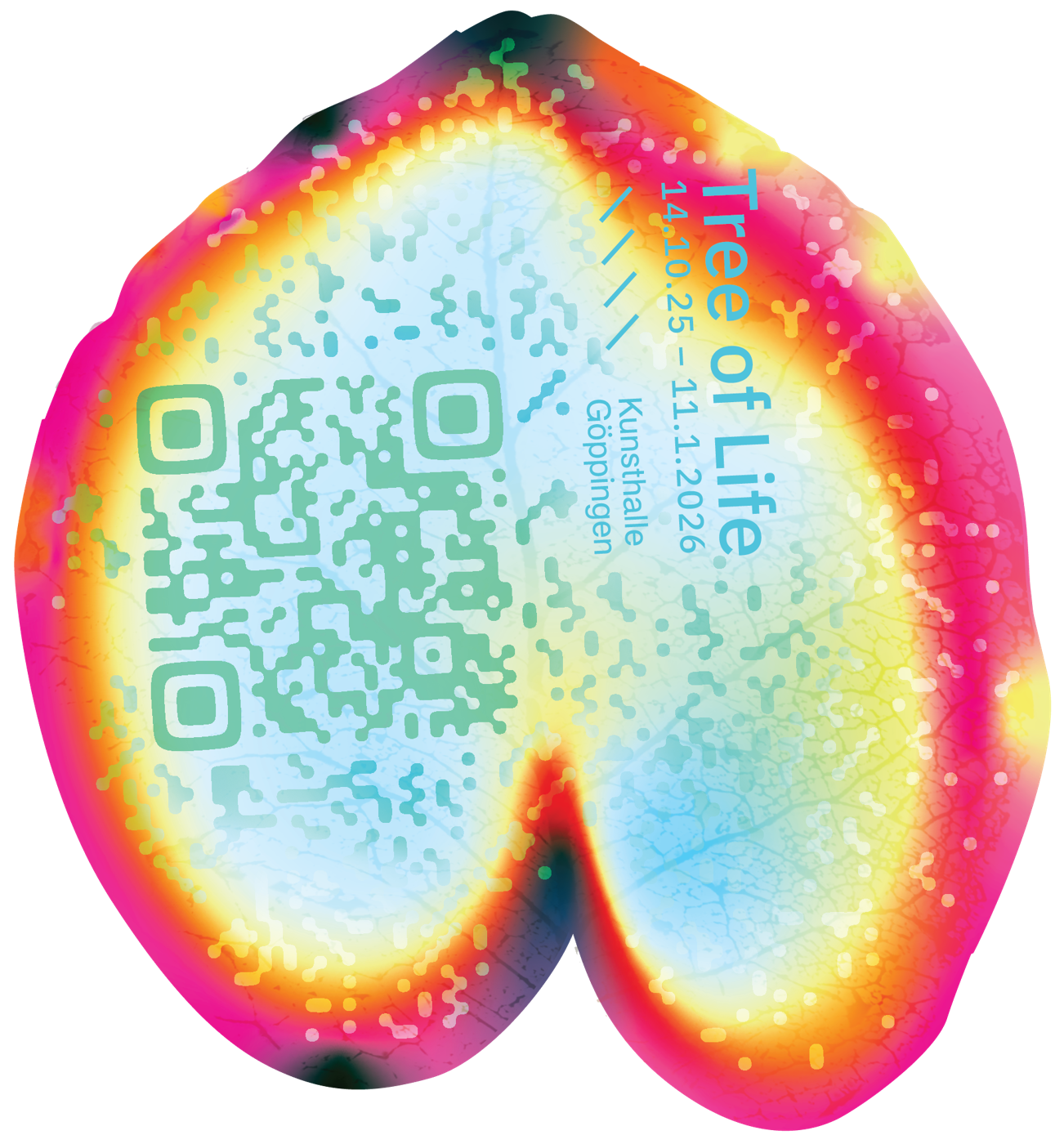 Blatt-Flyer des Tree of Life mit QR-Code